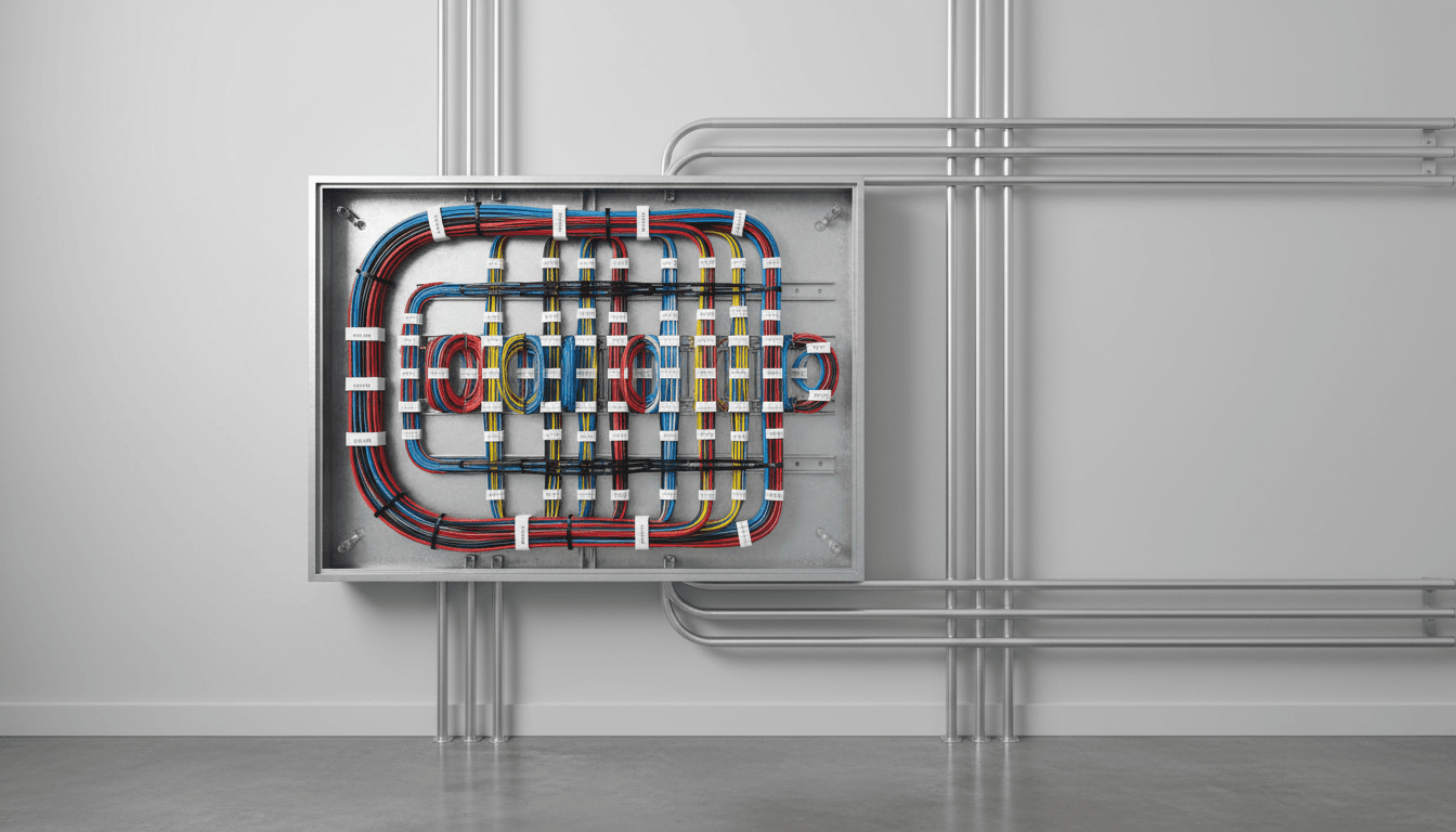 Organized electrical consumer unit and wiring