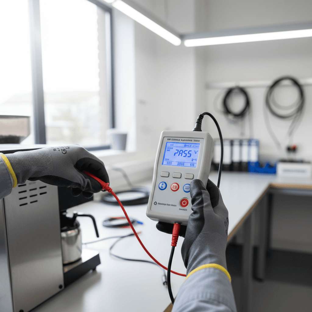 PAT testing device in hand